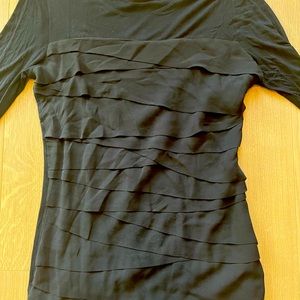 DIANE von FURSTENBERG -  black sheer layered blouse - size M